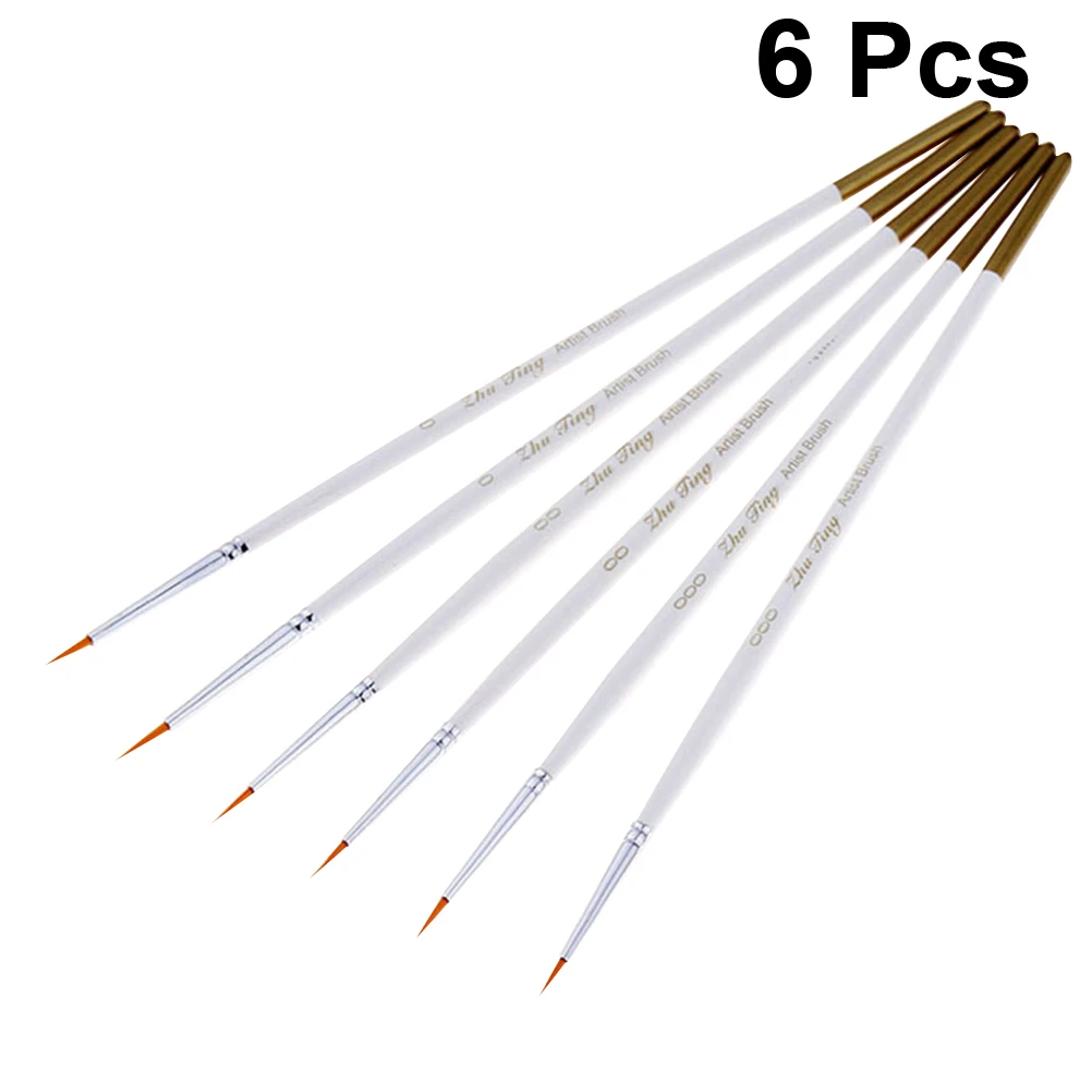 

6pcs Nylon Brush Set Durable Soft Material Perfect for Beginners Artists Watercolor Oil Acrylic Painting Supplies Short Hair