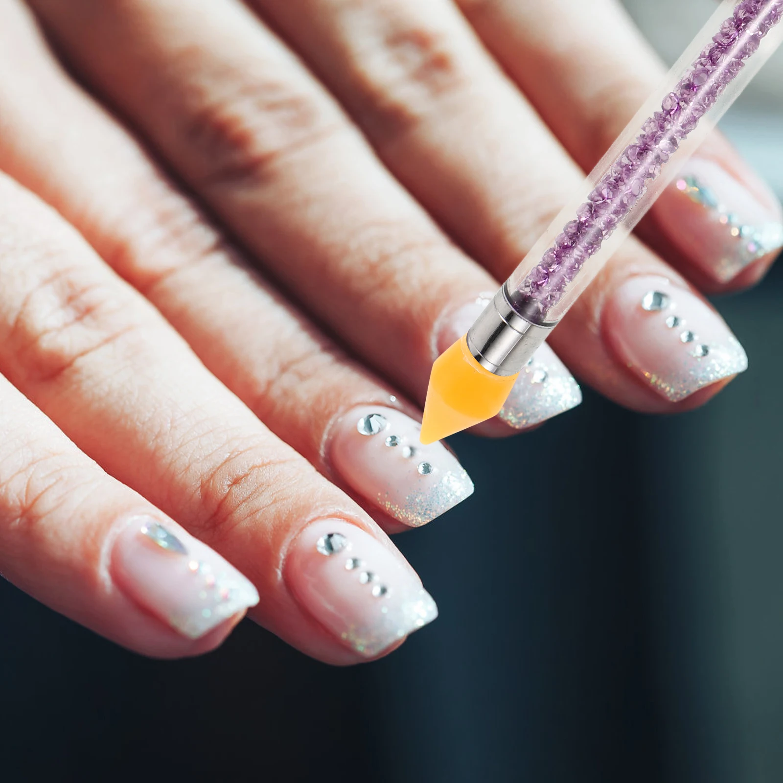 5 個ポイントドリリングペンワックスヘッド交換用ヒントラインストーンピッカーネイルジェムツールネイルアートデコレーションラインストーン用