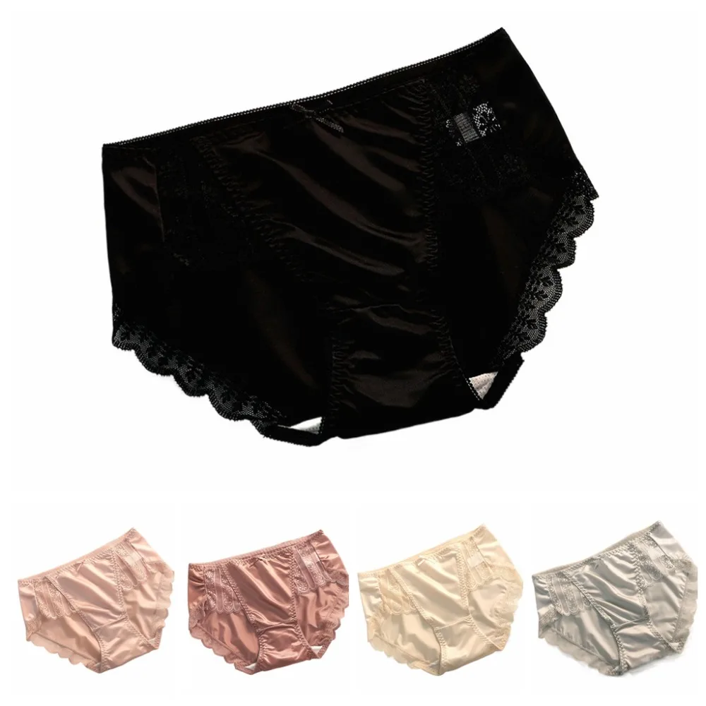 

2Pcs Sweet Underwear Lace Briefs Women Bow Ultra-thin Stain Silk Panties Mid Waist Cotton Crotch Mesh Seamless Briefs Lady