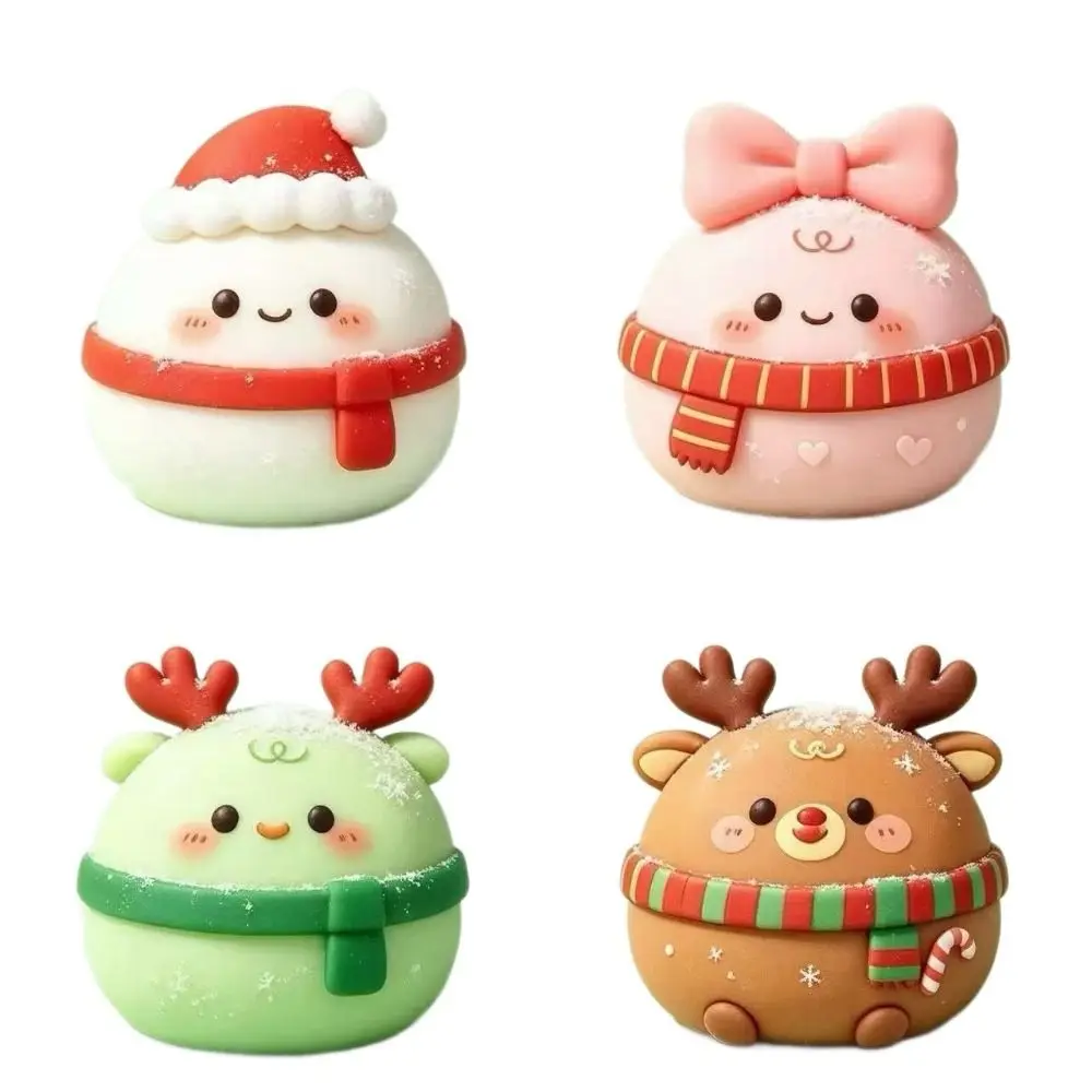 Colorful Design Squeeze Stress Balls Low Rebound Snowman Shape Dumpling Squeeze Toy Santa Claus Shape Elk Shape