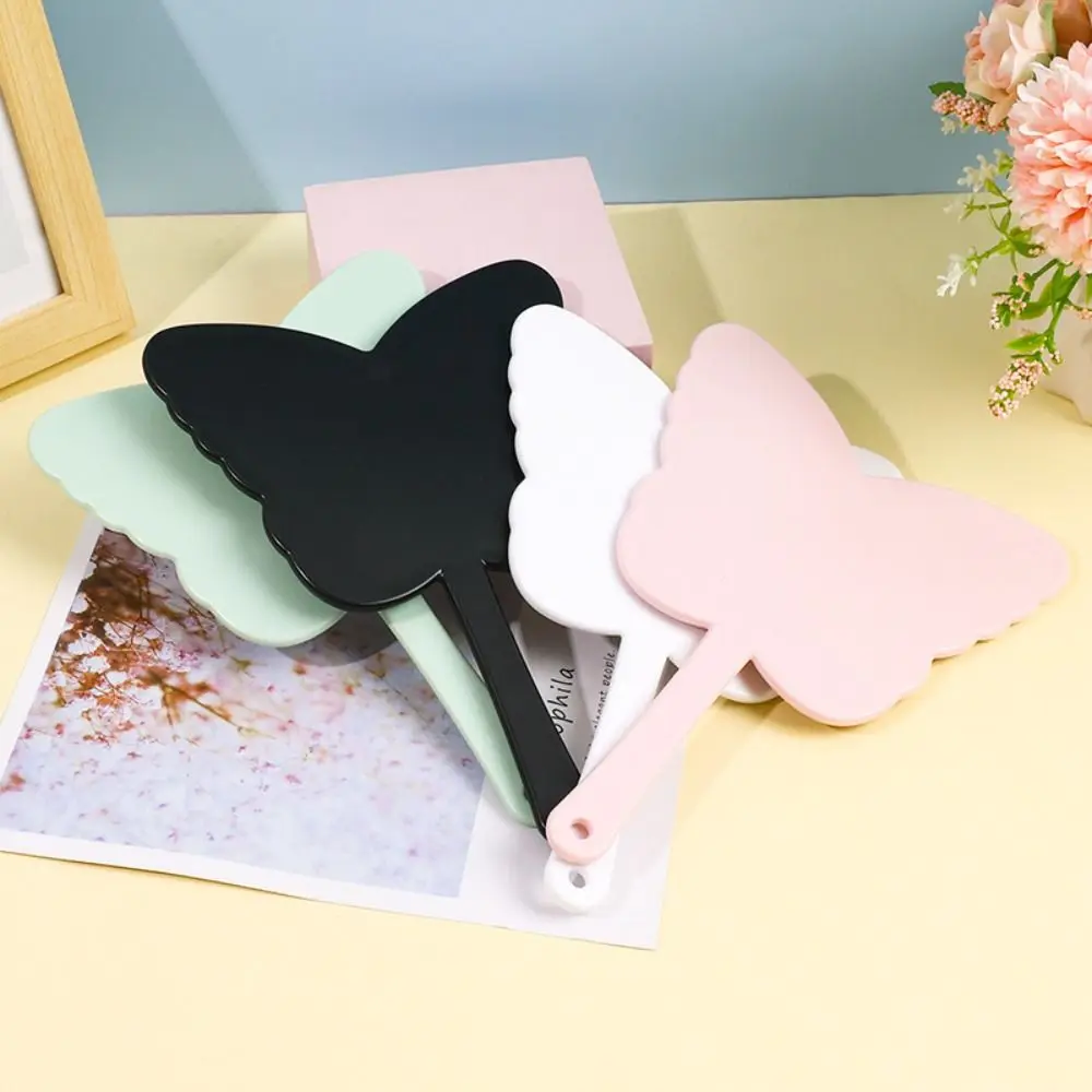 Hand-held Butterfly-shaped Makeup Mirror Butterfly-shaped Plastic Butterfly Handle Mirror Mini High-definition
