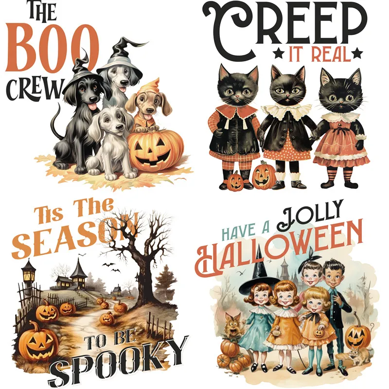Retro 1950s Halloween Stickers Crafts And Scrapbooking stickers kids toys book Decorative sticker DIY Stationery
