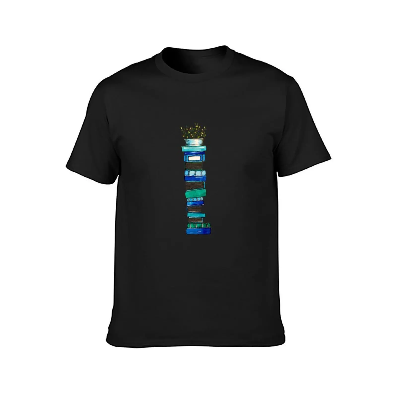 Blue Book Stack T-Shirt customs plus sizes Men's clothing