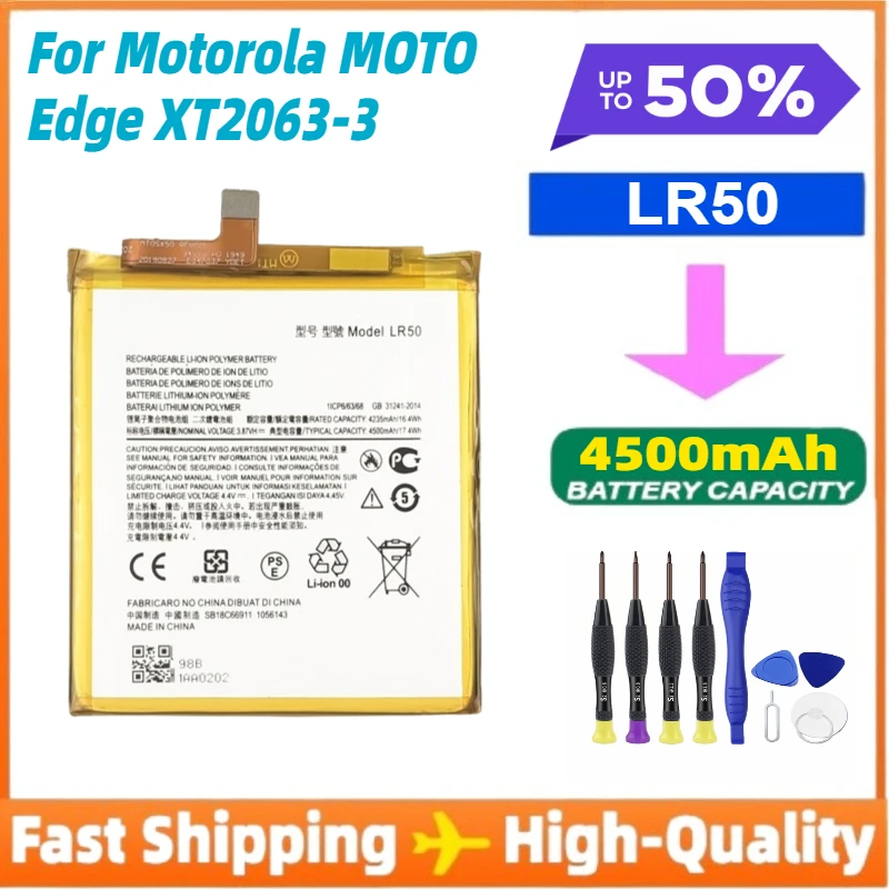 4500mAh LR50 Replacement Batteria Battery for Motorola MOTO Edge XT2063-3 Batteries+Free Tool Kits