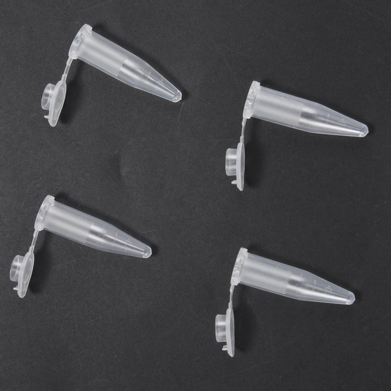 100PCS 1.5ml Lab Mini Plastic Test Tube Centrifuge Vial Snap Cap 42x11mm Clear