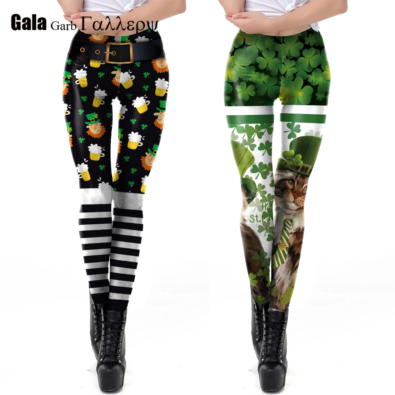 Fashion Female St Patricks Day Irish Green Shamrock Legging For Women Fitness Push Up Elastic Waist Trousers 2026 New Yoga Pant