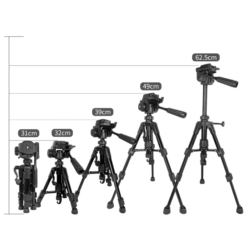 Photography Tripod 62cm 1/4 Thread Cell Phone Tripod Lightweight Camera Tripods For Xiaomi HUAWEI iPhone for Video/DSLR/Canon