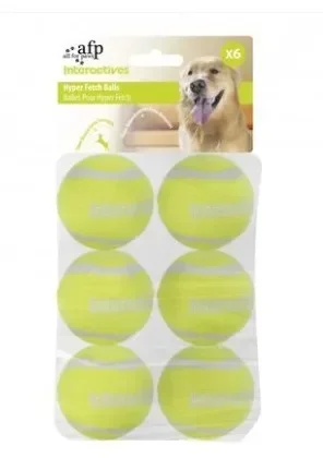 6 x Dog Tennis Balls Replacement Exercise Trainer Launcher Thrower Chucker Cat Bounce Sport Toy AFP Hyper Fetch Mini Pet