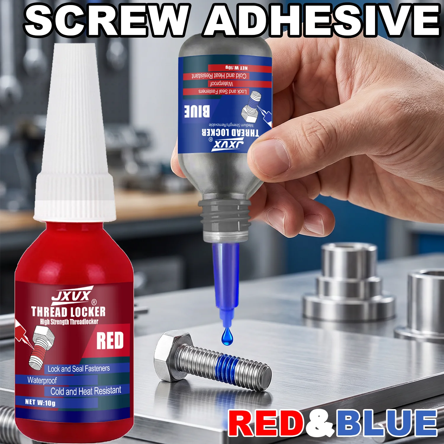 

6PCS 10ML Threadlocker Screw Glue Quickly Cured Thread Locking Agent Anaerobic Adhesive Corrosion-Resistant Anti-Loosening Glue