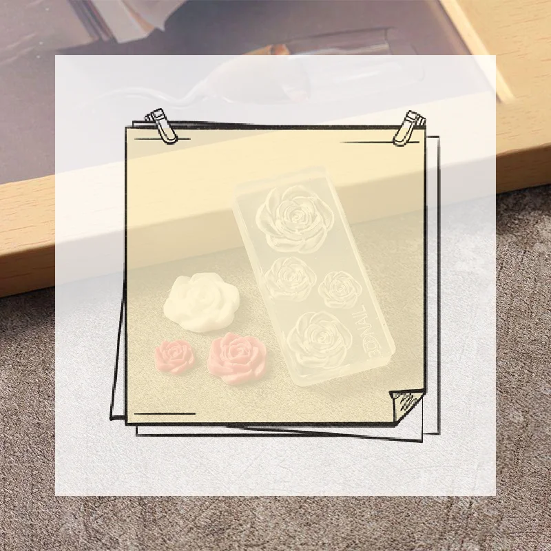 1Pcs 3D Rose Nail Art Silicone Mold Flower Shape Nail Carving Mould For DIY Nail Art Decoration Making Tools