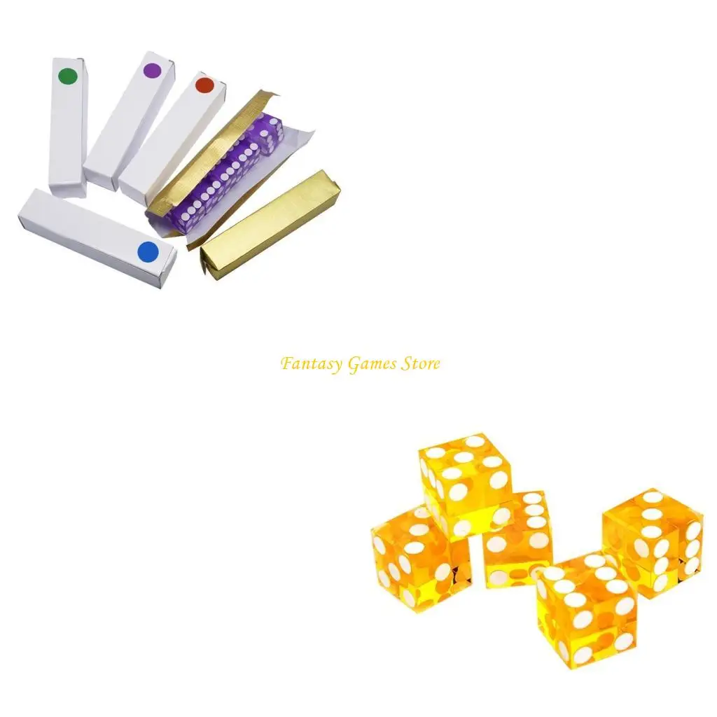 

5 ПК Прозрачных шестисторонних казино D6 19 мм для Pright Cor