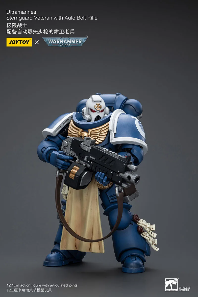 JOYTOY Warhammer 40K 1/18 Ultramarines Sternguard Veteran Sergeant Figurka Akcji Żołnierz Militarny Model Kolekcjonerski Zabawka