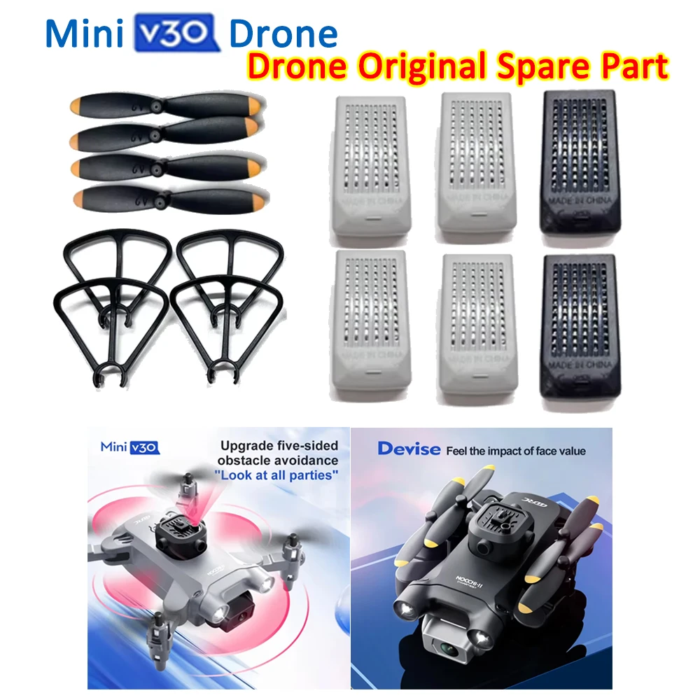 4DRC V30 Mini Drone Obstacle Avoidance Quadcopter Original Spare Parts V30 Porpeller Props / Blade Guard / Battery Accessory