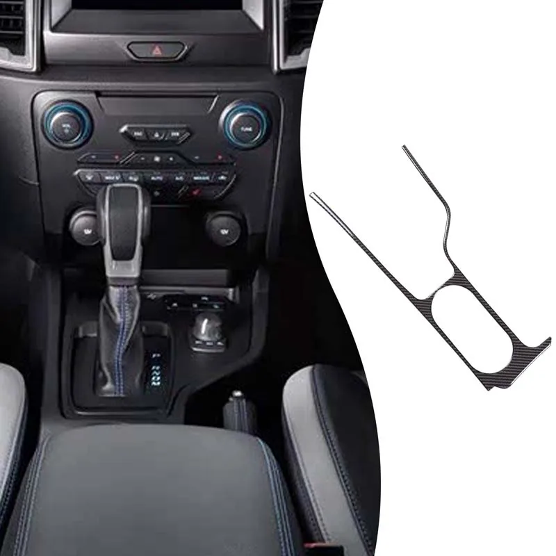

1piece set Soft Carbon Fiber For Ford Ranger Wildtrak 2015-2021 Car Center Control Gear Frame Decoration Sticker Car Accessories