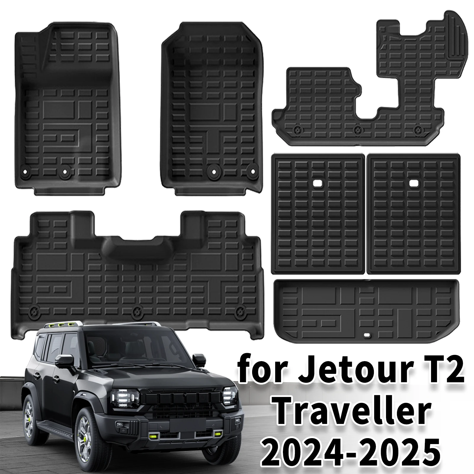 

for Jetour T2 Traveller 2024 2025 Dustproof Easy Clean Car floor Mats pad TPE Material Non-Slip Interior Parts Accessories