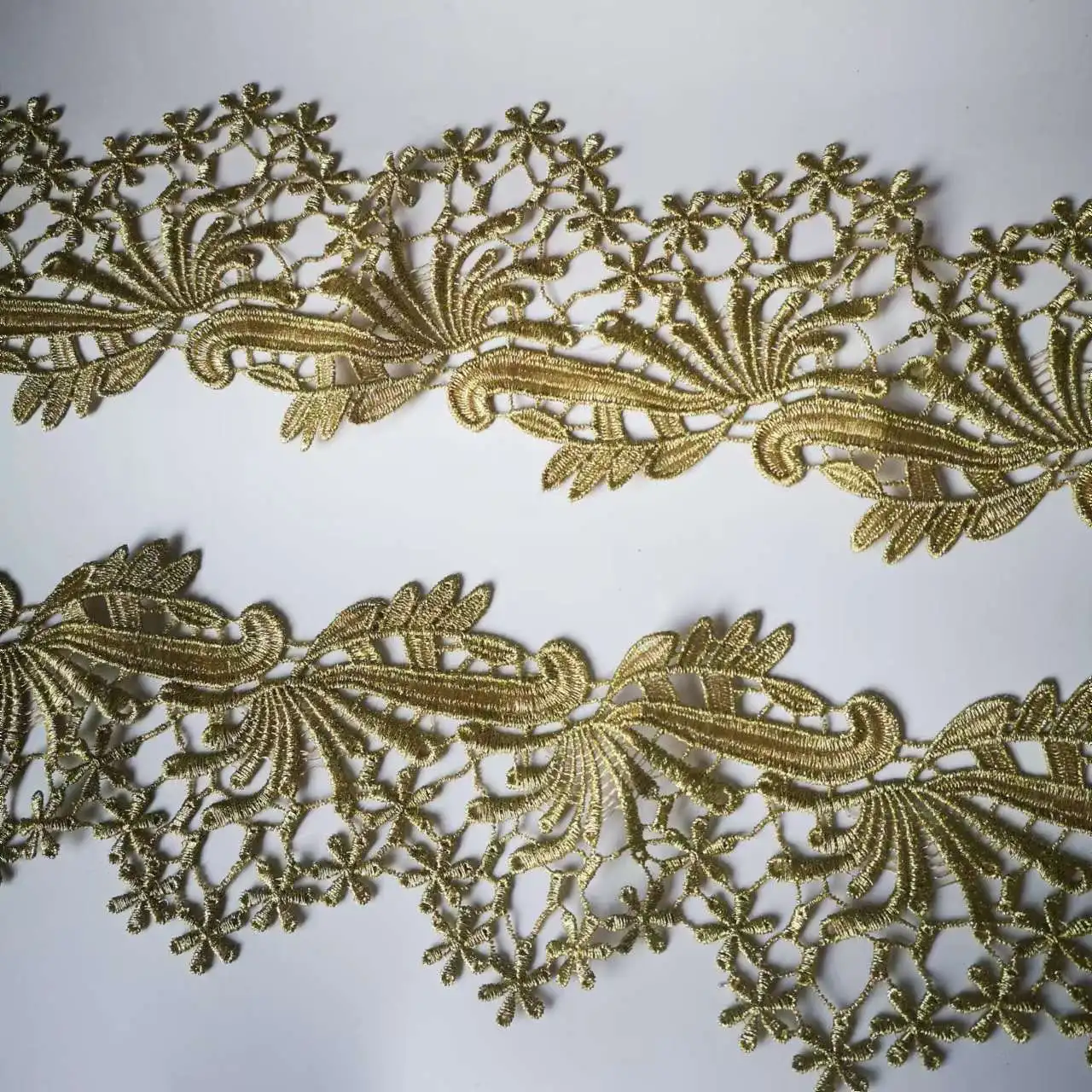 1 Yard 9cm Width Good quality Gold Venice Lace Trim Wedding DIY Crafted Sewing Flower Venise Lace Trim Fabric