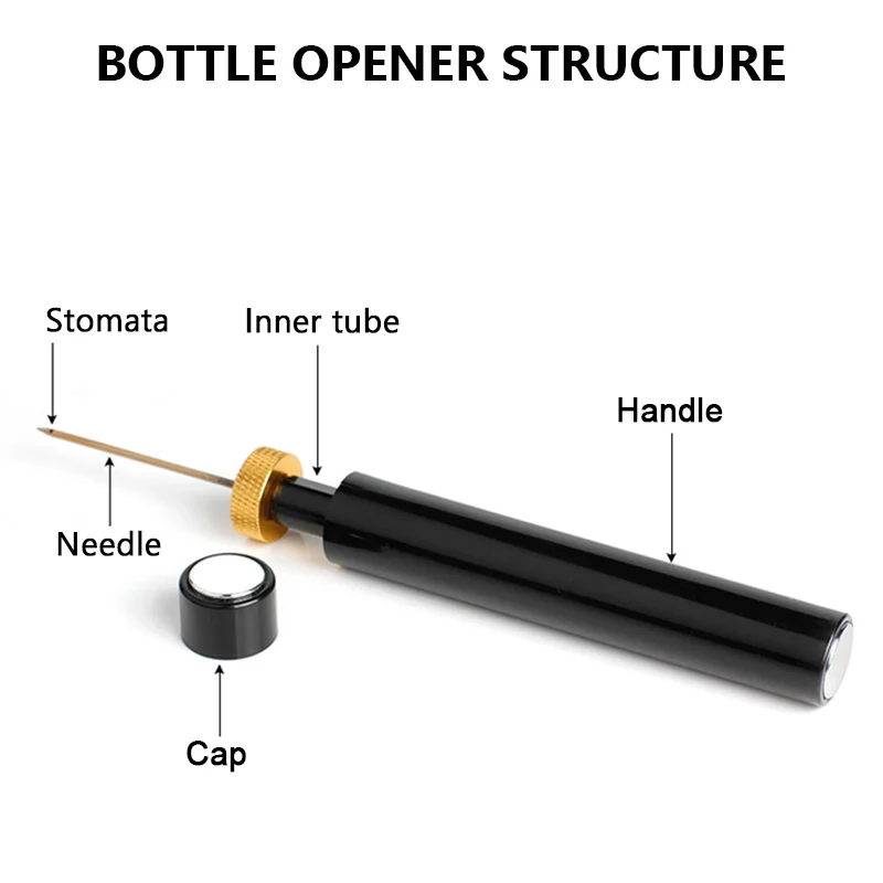 Air Pressure Pump Wine Bottle Opener Portable Stainless Steel Pin Easy Cork Remover Corkscrew for Home Party Wine Lovers Tools