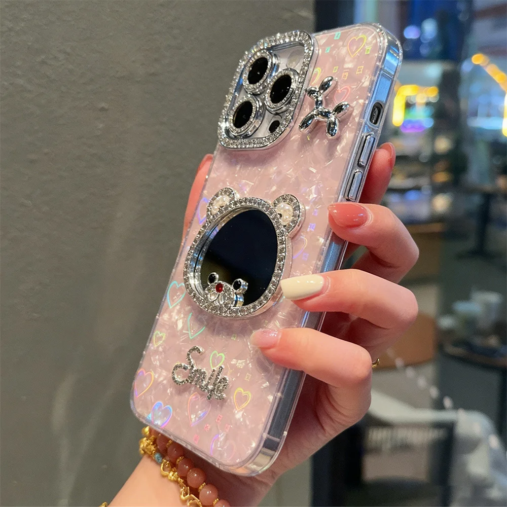 Heart Glitter Phone Case for Apple iPhone 17 Air 16 15 14 13 12 11 Pro Max Plus Transparent Shockproof Soft TPU Protective Cover view 2