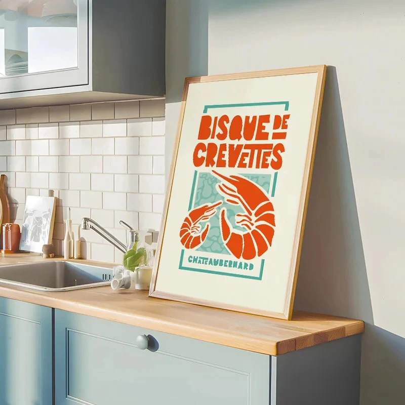 مضحك الفاصوليا على نخب الكرتون قماش ملصق فني بون الشهية الغذاء إقتباس طباعة اللوحة للمطبخ جدار ديكور نادي بار متجر ديكور #5