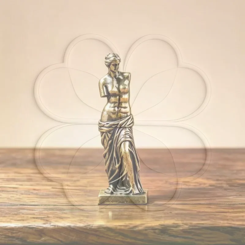 1/2Pcs Vintage Brass De Milo Statue Exquisite Carving Antique Finish Decor for Homestay Hotel Lobby Reception Desk