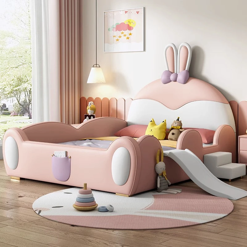 

For Luxury Frame Kids Bed Girls With Stairs Silde Lit King Size Children Bed Headboards Modern Cama De Casal Bedroom Furniture