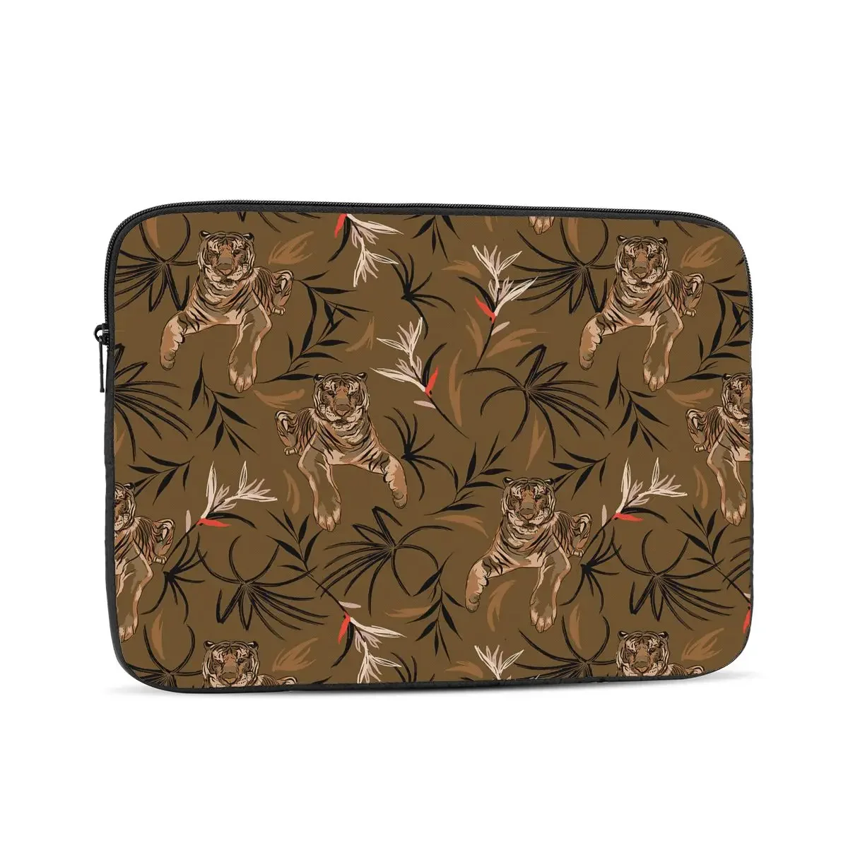 Seamless Pattern With Tigers And Tropical Plants Computer ipad Laptop Cover Case Laptop Sleeve Bag Portable Cover Fundas Pouch