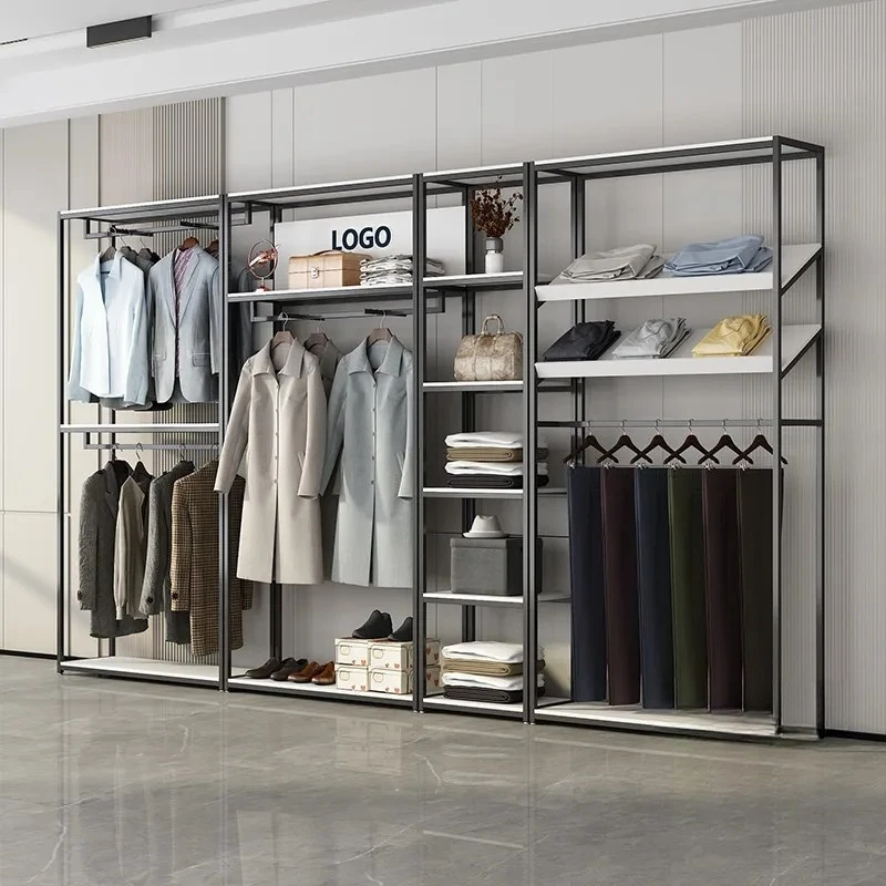 Clothing store hangers men's and women's clothing store live broadcast special display thickened shelf props double-layer displa