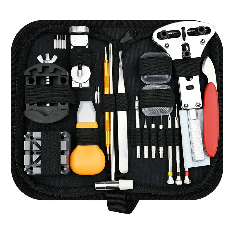 150 pieces of watch repair tool set for opening back covers/removing watch straps, three claw pry knife, punching needle