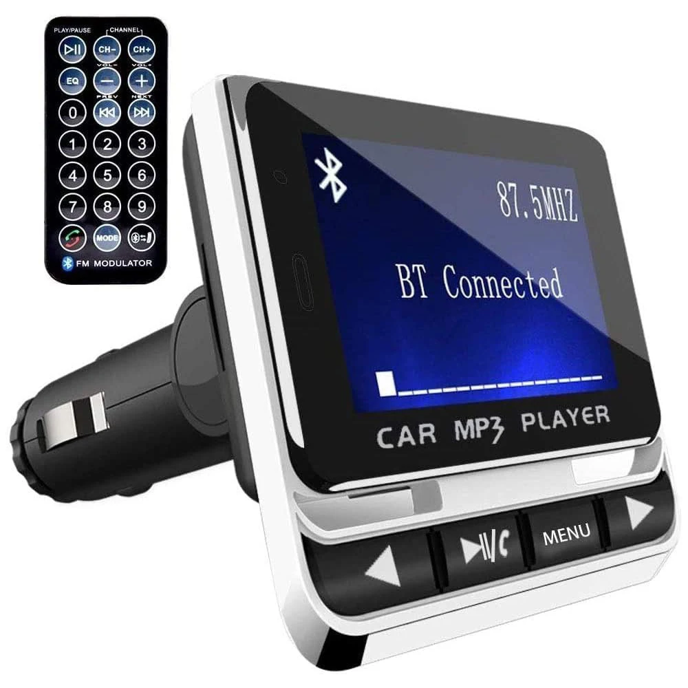 Car Bluetooth FM Transmitter Wireless Car Radio Adapter Handsfree Auto Kit with Remote Control MP3 Music Player Support Charger