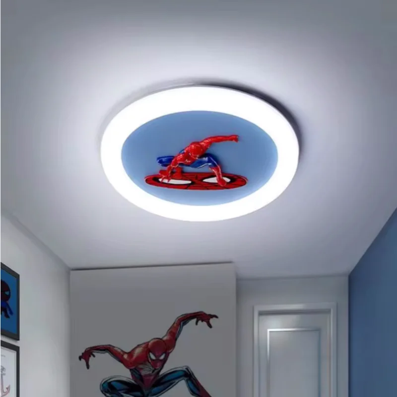 Marvel Spiderman Creative Cartoon Intelligent Decorative LED Lamp Personalized Simple Multifunctional Boy Bedroom Ceiling Lamp