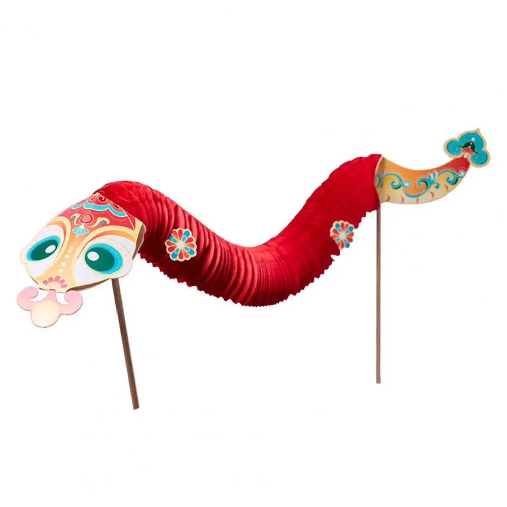 Adults Snake Toy Chinese Style Paper Honeycomb Snake Toy Kit for Kids Adults Diy Handmade Cartoon Snake Toy with Stick New Year