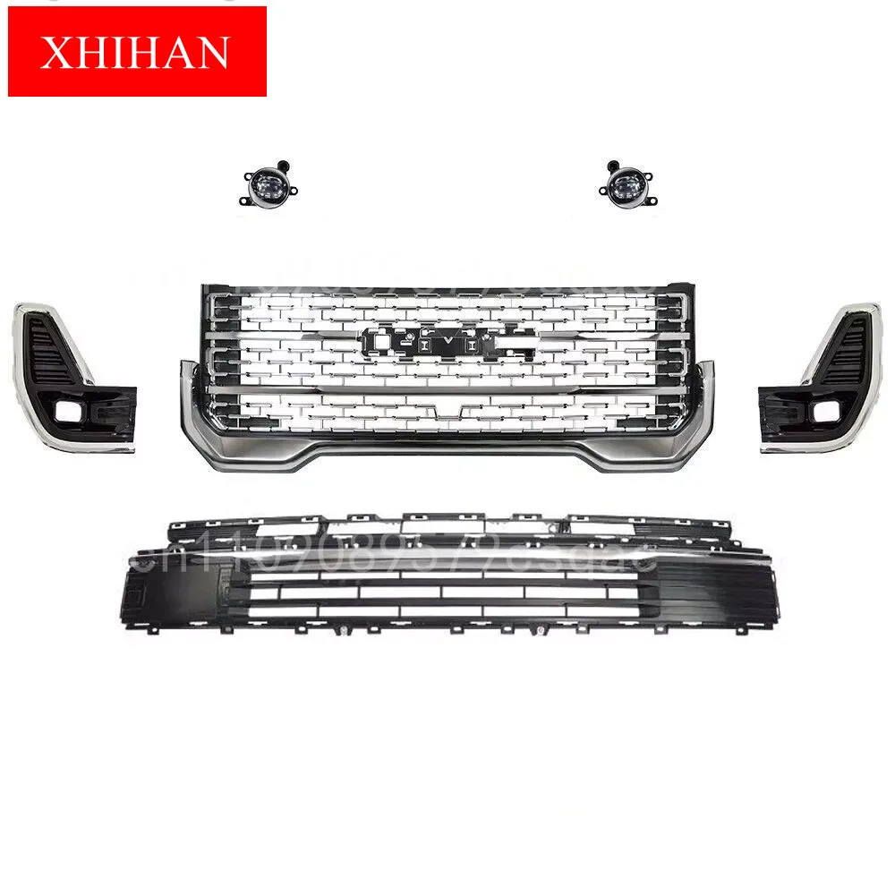 Front Bumper Grille Assembly w/ Fog Light Upper For GMC Acadia Denali 2020-2023