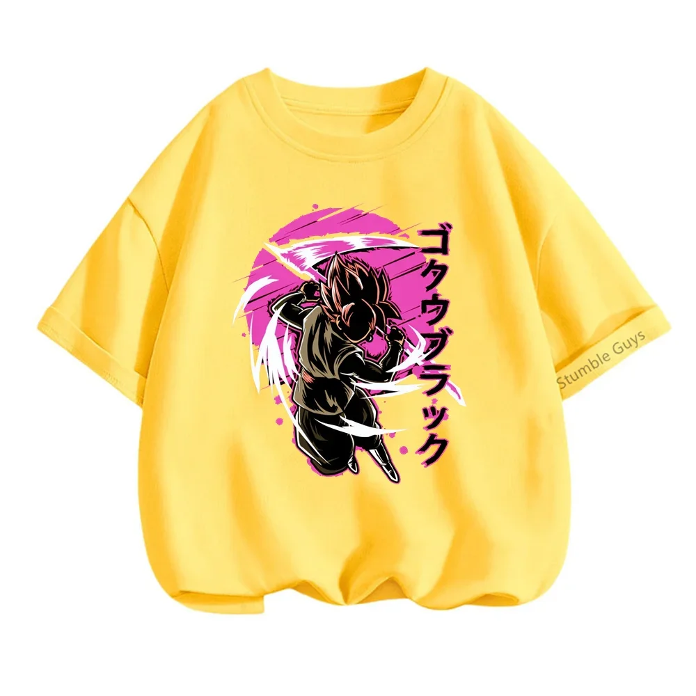 Anime 2024 Funny Tops Summer Dragon Ball Tshirt Kids Cartoon Teen T-shirt For Boys Girls Clothing Unisex Children Short Sleeves