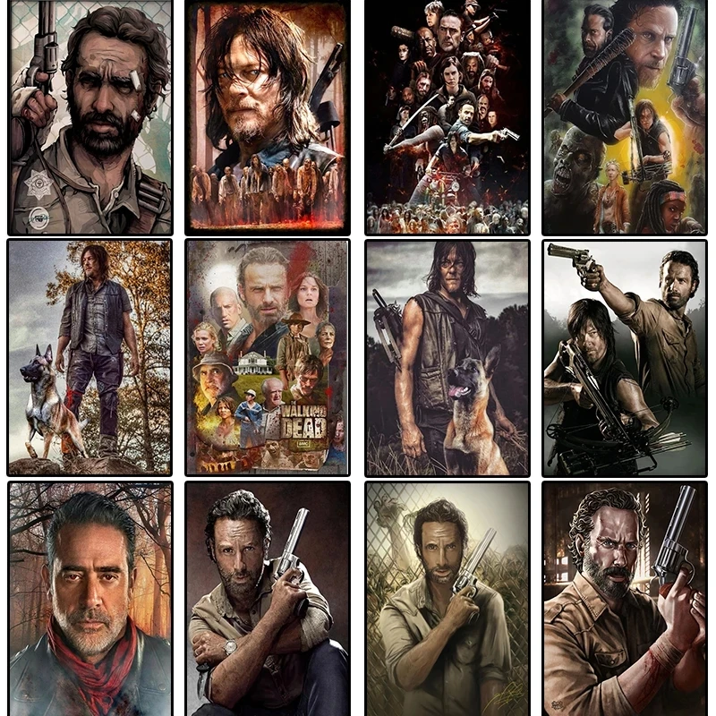 5D DIY Diamond Painting Walking Dead Full Diamond Embroidery Movie Posters Square Round rhinestone Cross Stitch Home Decor