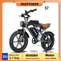 Deepower S7 Adult Electric Bicycle 2000W Motor 48V 60Ah 20-Inch Fat Tires E-Bike Outdoor Off-road Mountain Electric Bike
