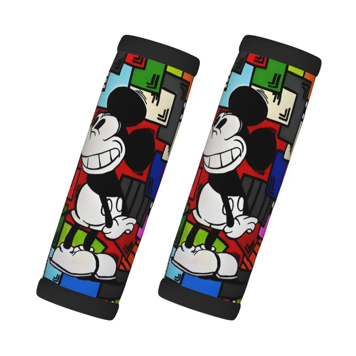 

Custom Mickey Mouse Collage Luggage Handles Wrap Grips 2 Pcs Handle Grip For Travel Bag Luggage Suitcase Airplane Comfortable