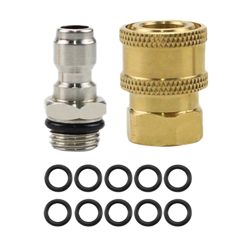 34) Quick Connector Adapter Set for High Pressure Washer 1/4 Quick Connect 14 Inch Comes with 10pcs Orings and Seals