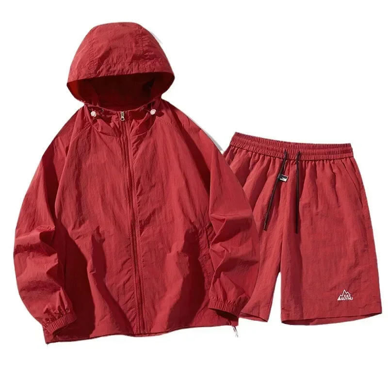 Ice Silk Outdoor Sun Protection Clothing Set Hat Thin Breathable Quick Dry for Men and Women Summer Climbing Camping Traveling view 5