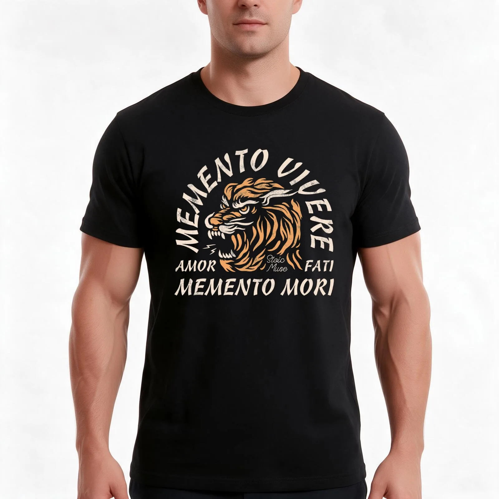 Memento Vivere Amor Fati Memento Mori Tiger Graphic Unisex T-Shirt Summer Casual Cotton Tee Oversized Streetwear Tops