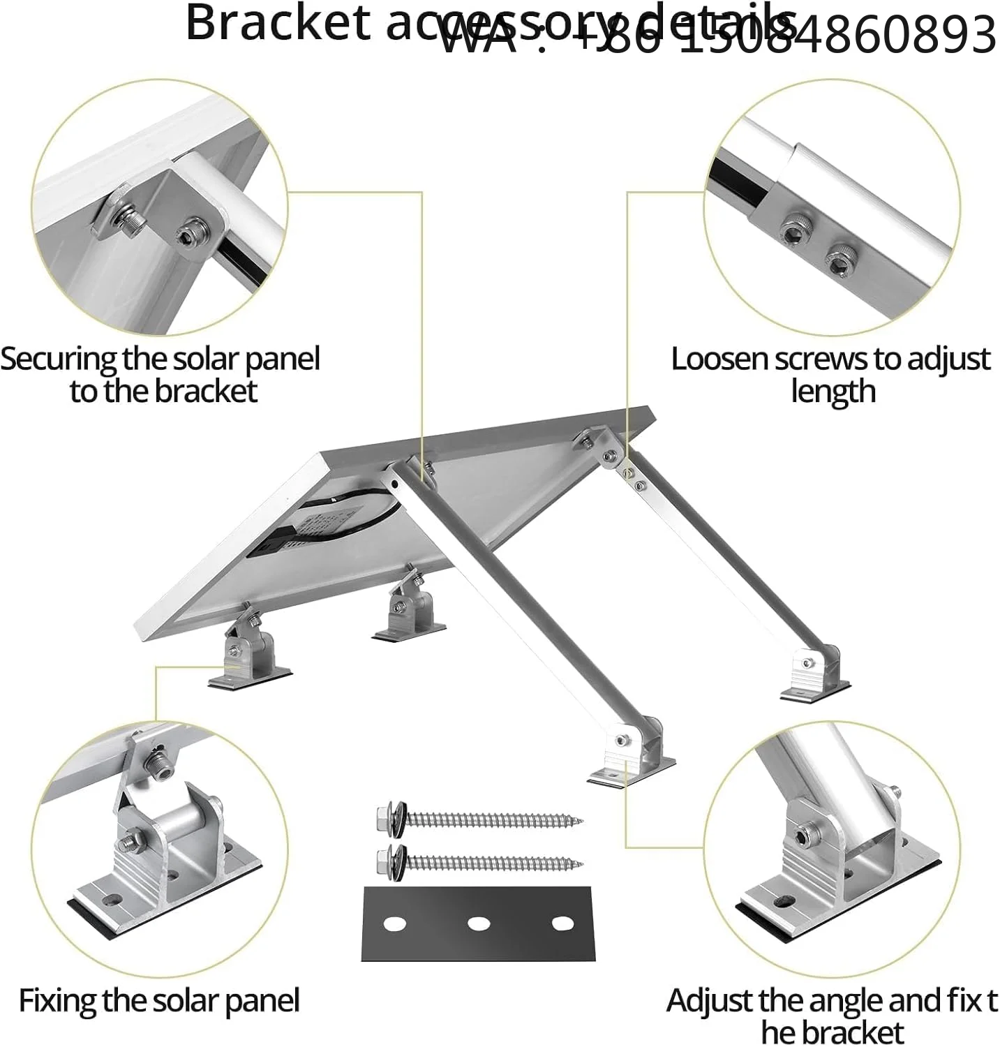 Flat Panel Mount Tilt - Ön Arka Ayarlanabilir Eğimli Alüminyum PV