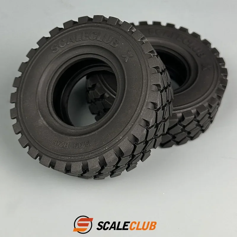 2pcs Scaleclub Rubber 95MM Diameter Tire for 1/14 Tamiya RC Truck Tipper DAKAR Rally Crawler Car SCANIA 770S VOLVO BENZ MAN TGX