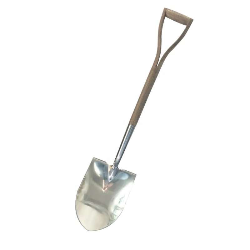 Stainless steel shovel spade with ash wood Y-Grip handle