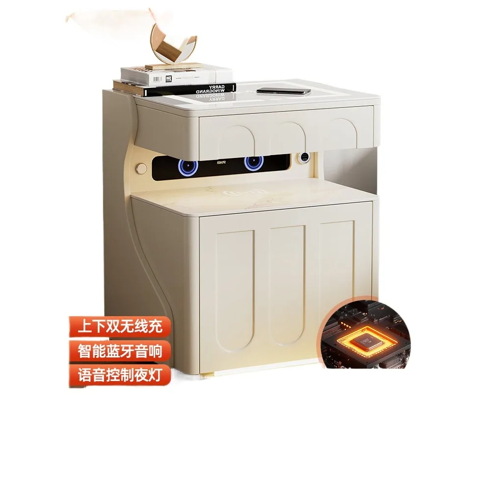 Deer Craftsman 2024 French Cream Wind Smart Bedside Table Safe Small Smart Butler Whole House Interconnection Hidden All-Steel A