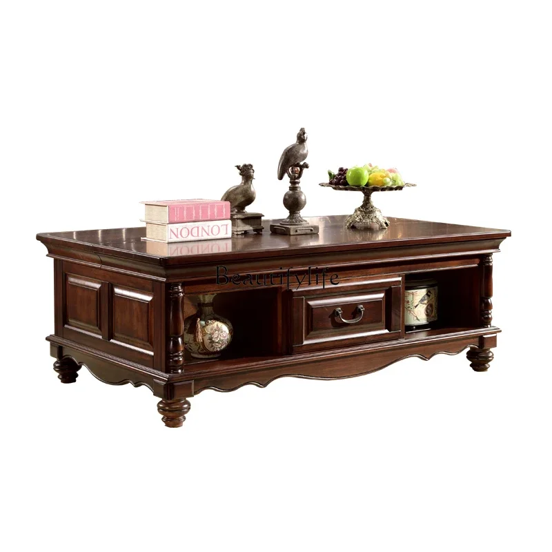 35-*All solid wood black walnut liftable American rural retro