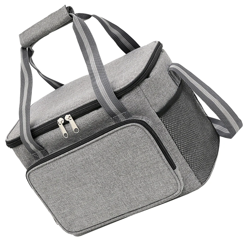 

Insulated Cooler Bag Oxford Cloth Grey Color Portable Insulin Storage Lunch Box Food Carrier Travel Picnic Outdoor Health