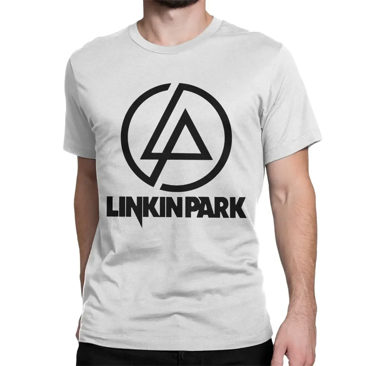 Crewneck 100% Cotton T Shirts Rock Music Short Sleeve Tee Shirt Novelty Linkinpark Logo T-Shirts for Men Women Plus Size Clothes