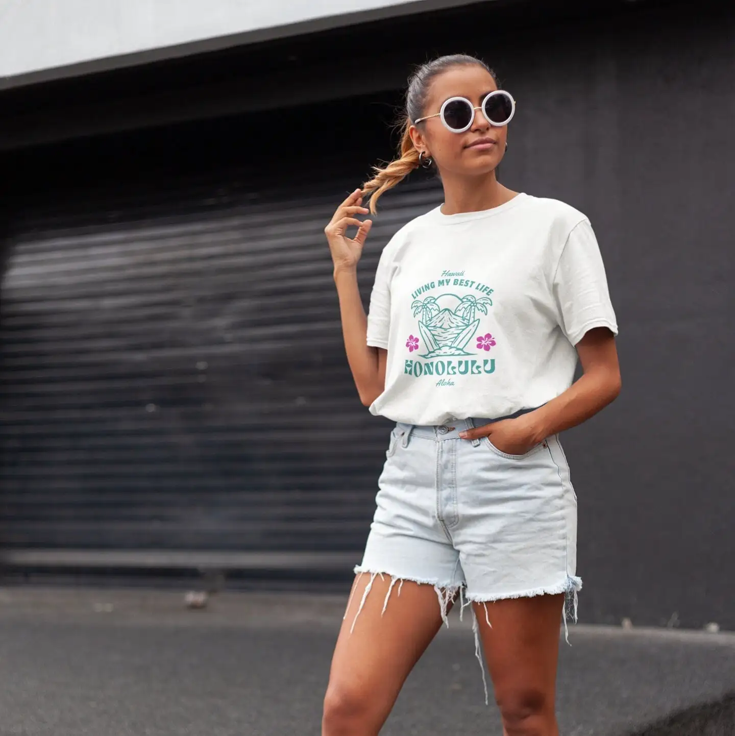

Гавайская футболка Coconut Girl Aloha Summer Beach Honolulu Positive Вдохновляющий стиль в стиле океана Эстетический стиль
