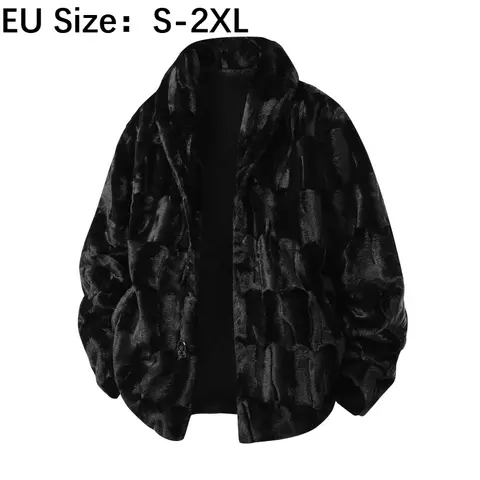 Genuine Mink Fur Leather Jacket Men's Imported Patchwork Design European Sizing Winter Coat with Cotton Padding Luxury Outerwear