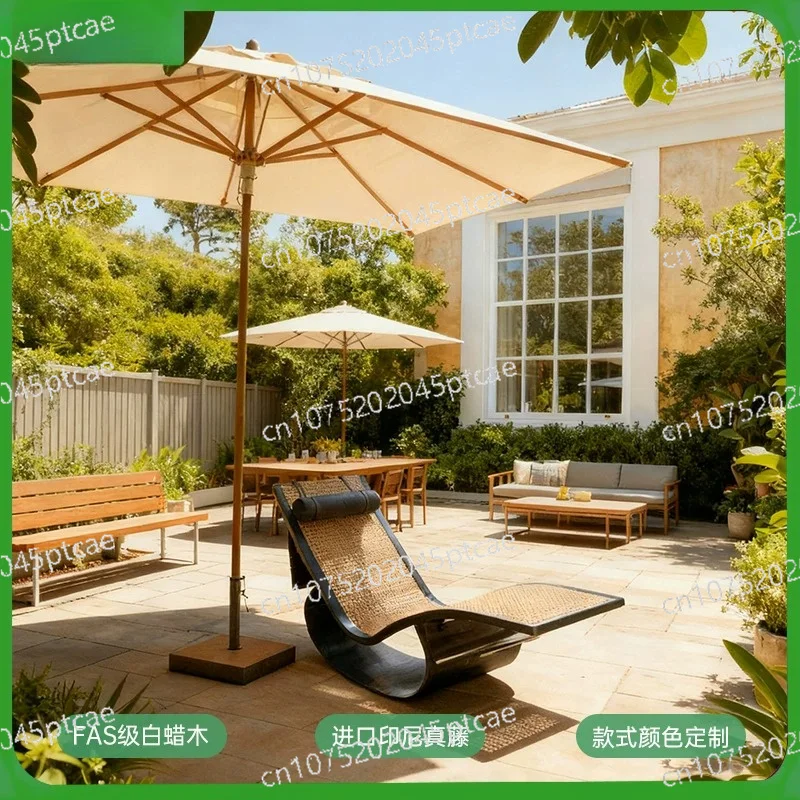 Furniture Hotel High-end Custom Italian Oscar Rocking Chair Casual Outdoor Teak Aluminum Alloy Recliner