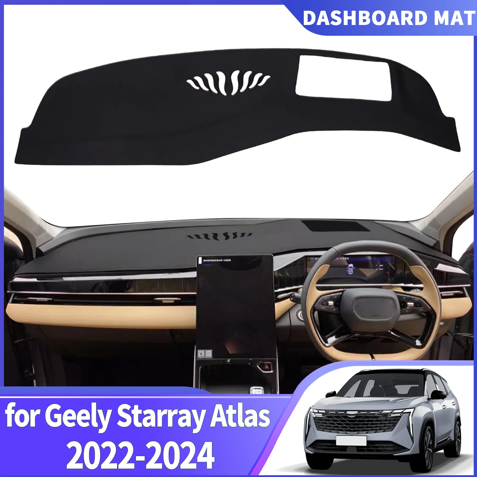 

for Geely Starray Atlas FX11 2022-2024 Car Dashmat DashMat Sunshade Dashboard Cover Pad Protective Carpet Leather Accessories